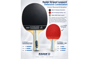RADAK Striped Leopard Plus Dr Neubauer Domination and Number 1 Long Pimples